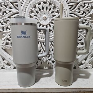 Stanley Gray/slm Browm/tan Travel Mug Tumber Set